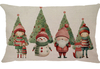 Capa de Almofada Retangular Linho Papai Noel e Amigos