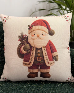 Capa de Almofada Linho Papai Noel