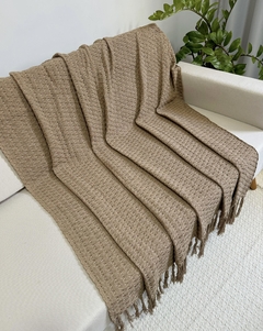 Manta em Algodão Colmeia Caramelo - comprar online