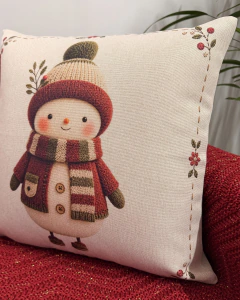 Capa de Almofada Linho Boneco de Neve na internet