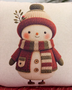 Capa de Almofada Linho Boneco de Neve - comprar online