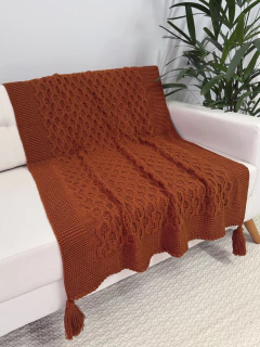 Manta em Tricot Bossa Terracota 1.80x0.90 - loja online