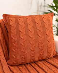 Capa de Almofada em Tricot Siena Terracota na internet