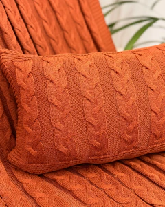 Capa de Almofada Retangular em Tricot Siena Terracota - comprar online