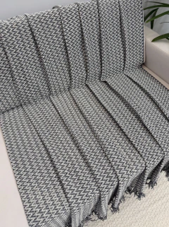 Manta em Algodão Duna Cinza Mesclado - Le Fran Home Decor 