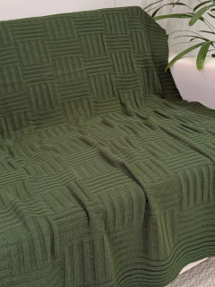 Manta em Tricot Cestino Verde Escuro 1.80x0.90 na internet