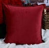 Capa de Almofada Natal em Veludo Bordo e Verde com Guizo