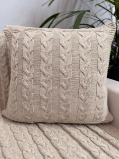 Capa de Almofada em Tricot Siena Bege Areia