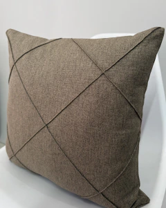 Capa de Almofada Drapeada em Linho Marrom Taupe na internet