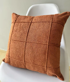Capa de Almofada Boucle Grid Terracota na internet