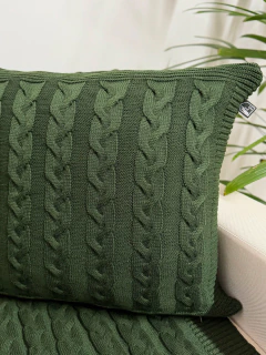 Capa de Almofada em Tricot Siena Verde Escuro - comprar online