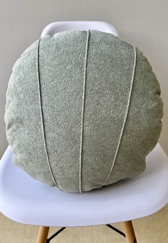 Almofada Concha em Boucle Verde Menta