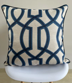 Capa Grande Linho com Cordão Marroquino Azul