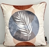 Capa de Almofada em Veludo com Cordone Folhagem Terracota e Off white