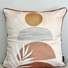 Capa de Almofada em Veludo com Cordone Miragem Terracota e Off White