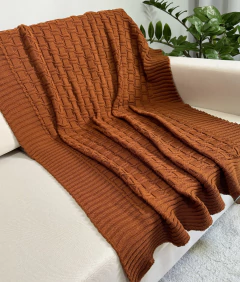 Manta em Tricot Diamond Terracota 1.80x0.90 - comprar online