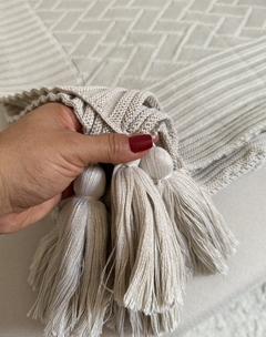 Manta em Tricot Link com Tassel Natural (bege) 1.80x0.90 na internet