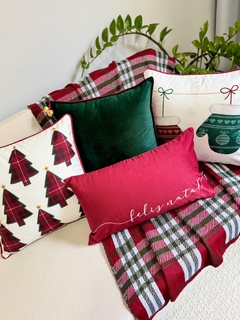 Kit 4 capas de Almofadas Natalina em Veludo com Cordone na internet
