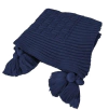 Manta em Tricot Diamond com Tassel Azul Marinho 1.80x0.90