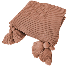 Manta em Tricot Diamond com Tassel Rose 1.80x0.90