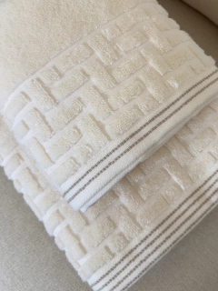 de Toalhas Geométrica Super Soft Marfim 2 Peças- Banho e Rosto na internet