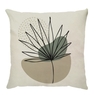 Capa de Almofada Suede Boho Palma Verde e Bege