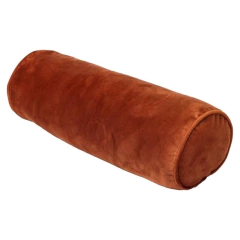 Almofada Rolinho em Veludo Terracota com Cordão