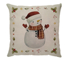 Capa de Almofada Linho Boneco de Neve