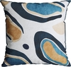 Capa em Suede Abstrata com Cordão Azul e Mostarda