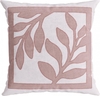 Capa de Almofada Veludo Luxo Folhagem Rose e Off White