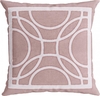 Capa de Almofada Veludo Luxo Semicírculos Rose e Off White