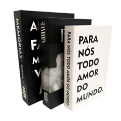 Kit 3 Caixa Livro Decorativo Porta Objetos Amor, Família e Memórias