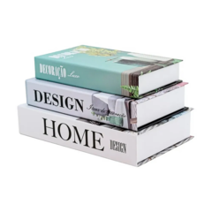 Kit 3 Caixa Livro Decorativo Porta Objetos Home Design Luxo - comprar online