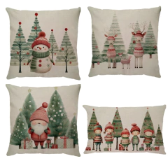 Kit 4 Capas de Almofadas Linho Contos de Natal 2 na internet