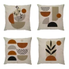 kit 4 Capas de Almofadas Linho e Boucle Boho Terracota e Cinza