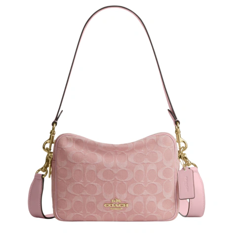 Coach carey crossbody denim rosa