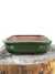 Vaso Literato Bege retangular em cerâmica com dimensões de 19x15x5 cm, ideal para bonsai.