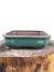 Vaso Literato Bege retangular em cerâmica com dimensões de 19x15x5 cm, ideal para bonsai.