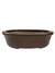 Vaso de cerâmica para bonsai, modelo Literato, com dimensões de 29x22,3x7,5 cm, na cor marrom.