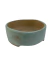 Vaso bonsai de cerâmica artesanal na cor erva doce, com dimensões de 12,5x5,5 cm.