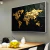 Quadro Mapa Mundi 3d Dourado Black - comprar online