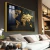 Quadro Mapa Mundi 3d Dourado Black