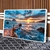Quadro Decorativo Deck Madeira Mar Com Por Do Sol - comprar online