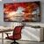 Quadro Lago Com Barco E Montanha