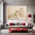 Quadro Sala Folhas 3D Gold Beige