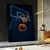 Quadro Escritório Basquete Neon Azul