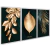 Quadro Trio folhas golden - comprar online