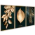 Quadro Trio folhas golden - Quadros Decorativos Podium - A Maior Marca De Quadros Decorativos do Brasil 