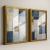 Quadro Duo Sala Cores Azul E Dourado - loja online