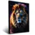 Quadro Sala Leão Neon Galaxy - comprar online